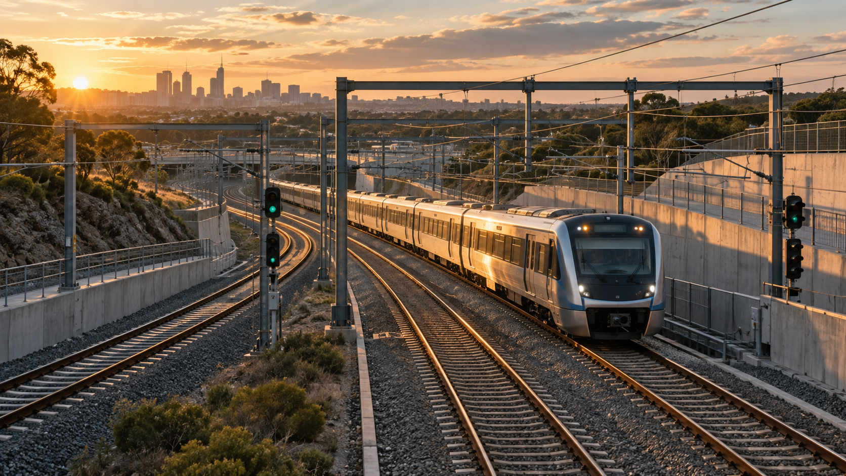 Modern rail infrastructure corridor